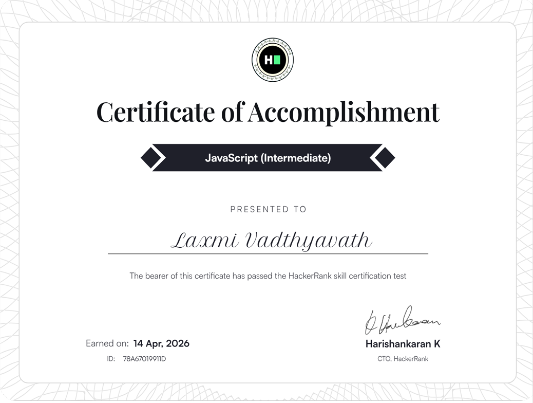 Laxmi Vadthyavath | AI Engineer & Full Stack Developer